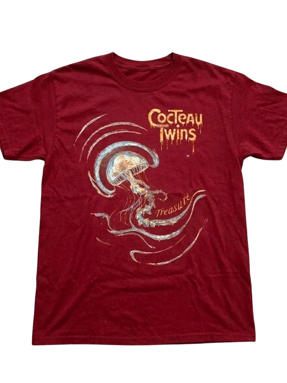 Gildan Cocteau Twins Jellyfish Graphic Tee - Burgundy